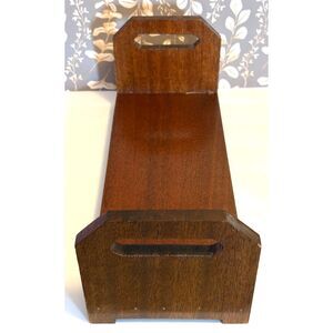 Mid Century Solid Wood Book Rack Tabletop
